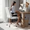 Flash Furniture White Leather Rose Gold Frame Mid-Back Chair GO-2286M-WH-RSGLD-GG - alternate 8